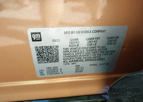 2024 Buick Encore Gx Sport Touring Fwd from USA, damaged, VIN KL4AMDSL8RB014991